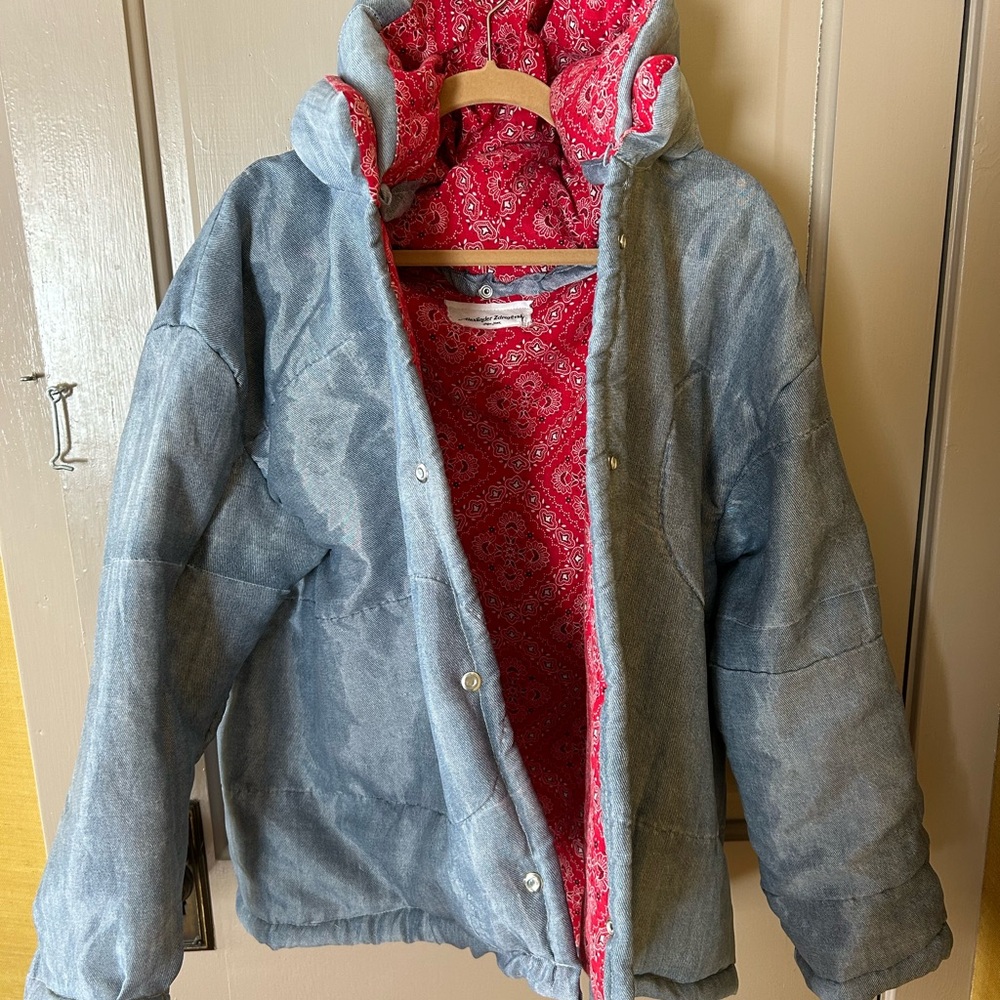 Reversible Denim and Red Paisley Jacket